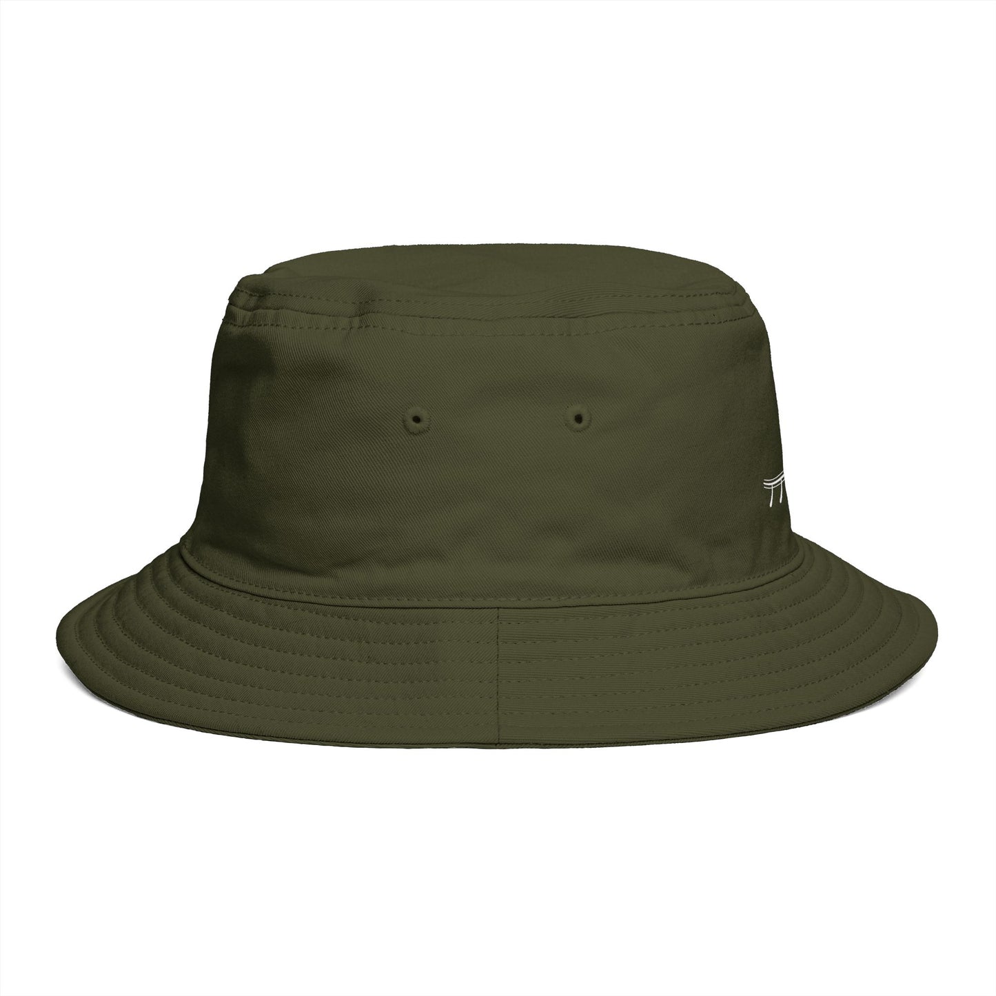 Minimalist Deer Antler Embroidered Bucket Hat — Rustic Brown Outdoor Sun Hat
