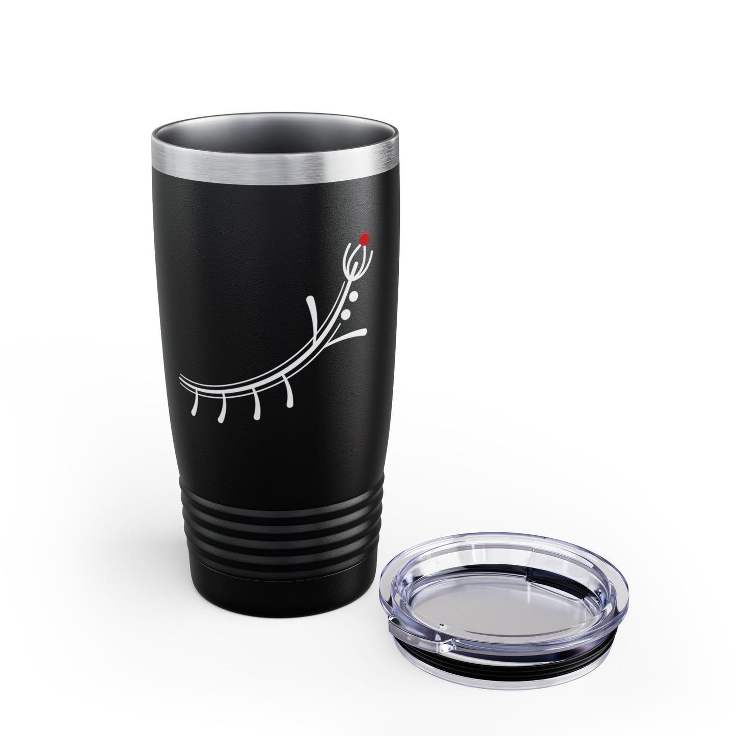 Ringneck Bird 20oz Tumbler — Insulated Travel Cup with Minimalist Bird Feather Design