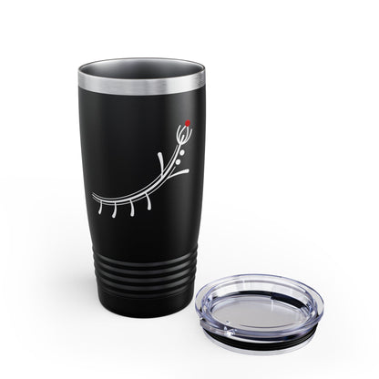 Ringneck Bird 20oz Tumbler — Insulated Travel Cup with Minimalist Bird Feather Design