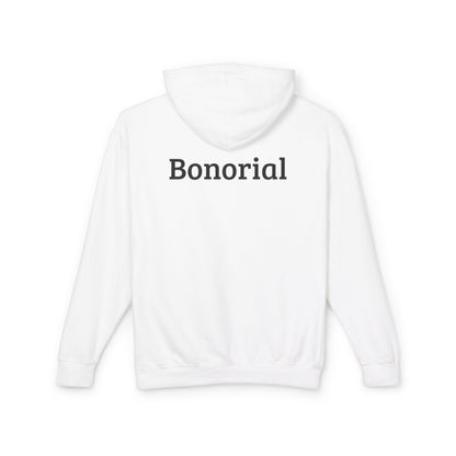 Bonorial Minimalist Logo Hoodie — Lightweight Cream Hooded Sweatshirt