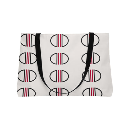 Sac cabas week-end à rayures monogrammées — Motif la lune