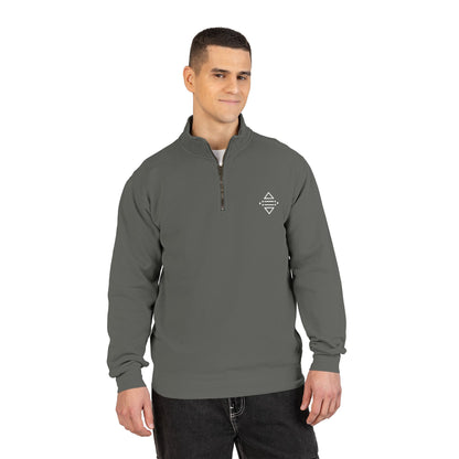 Minimal Geometric Logo Quarter-Zip Sweatshirt