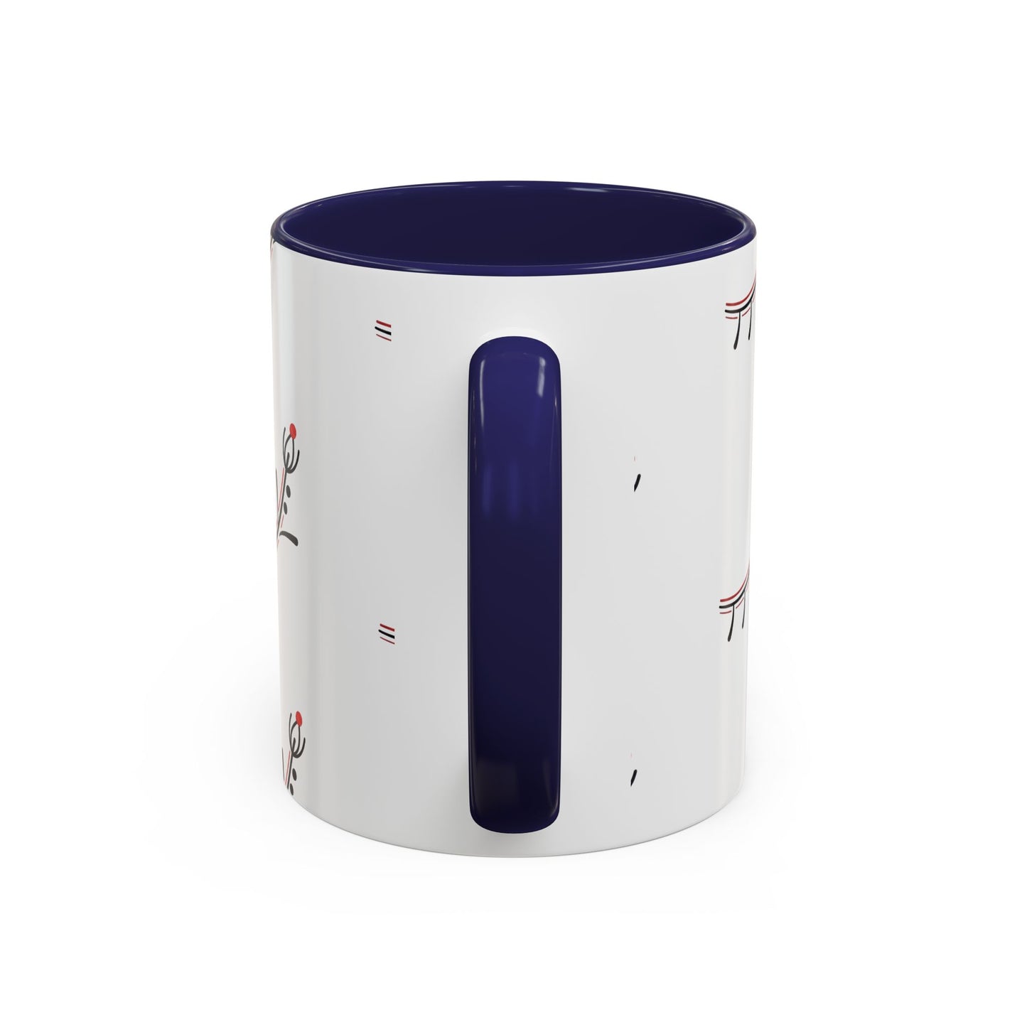 Floral Eyelash Accent Coffee Mug – Minimal Pink & Black Pattern (11/15 oz)