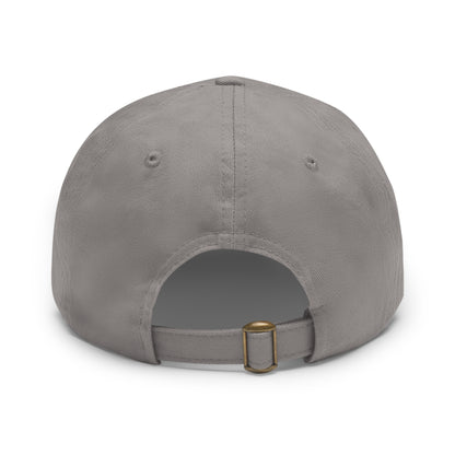 Minimalist Geometric Leather Patch Dad Hat — Modern Arrow Emblem