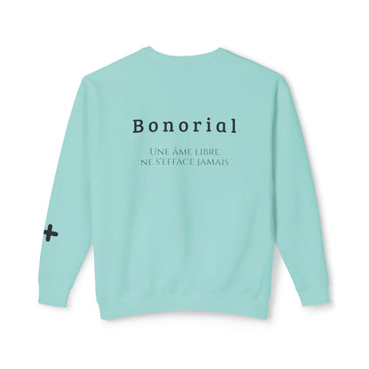 Sweat-shirt à col rond à motif floral abstrait Bonorial