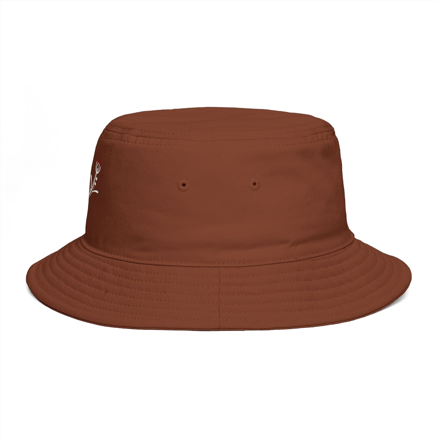 Minimalist Deer Antler Embroidered Bucket Hat — Rustic Brown Outdoor Sun Hat