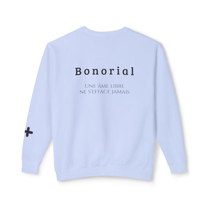 Sweat-shirt à col rond à motif floral abstrait Bonorial