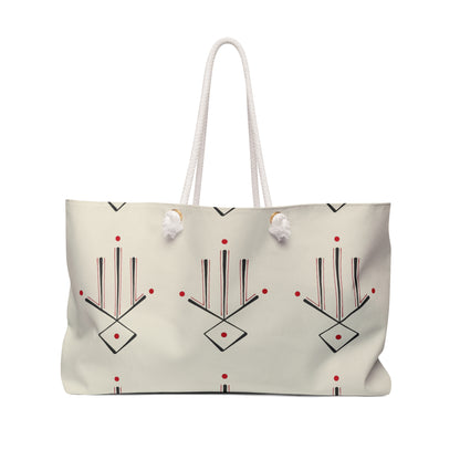 Geometric Desert Diamond Weekender Bag — Minimalist Neutral Travel Tote