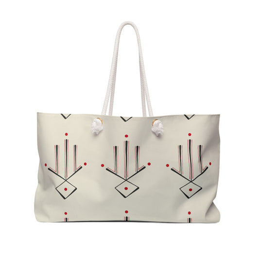 Geometric Desert Diamond Weekender Bag — Minimalist Neutral Travel Tote
