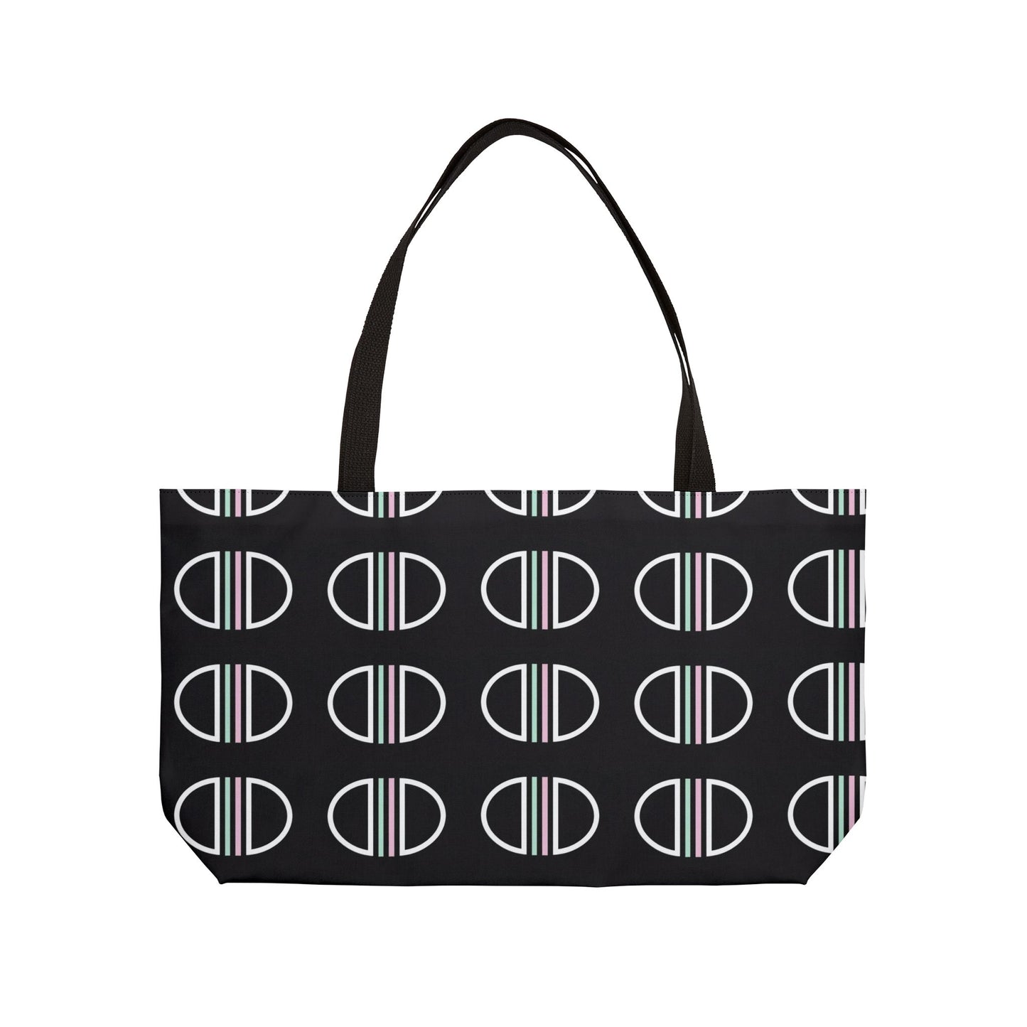 Weekender Tote Bag — Minimalist Monogram Circle Pattern Travel Tote