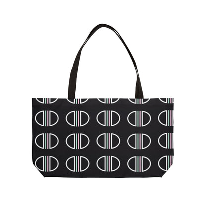 Weekender Tote Bag — Minimalist Monogram Circle Pattern Travel Tote