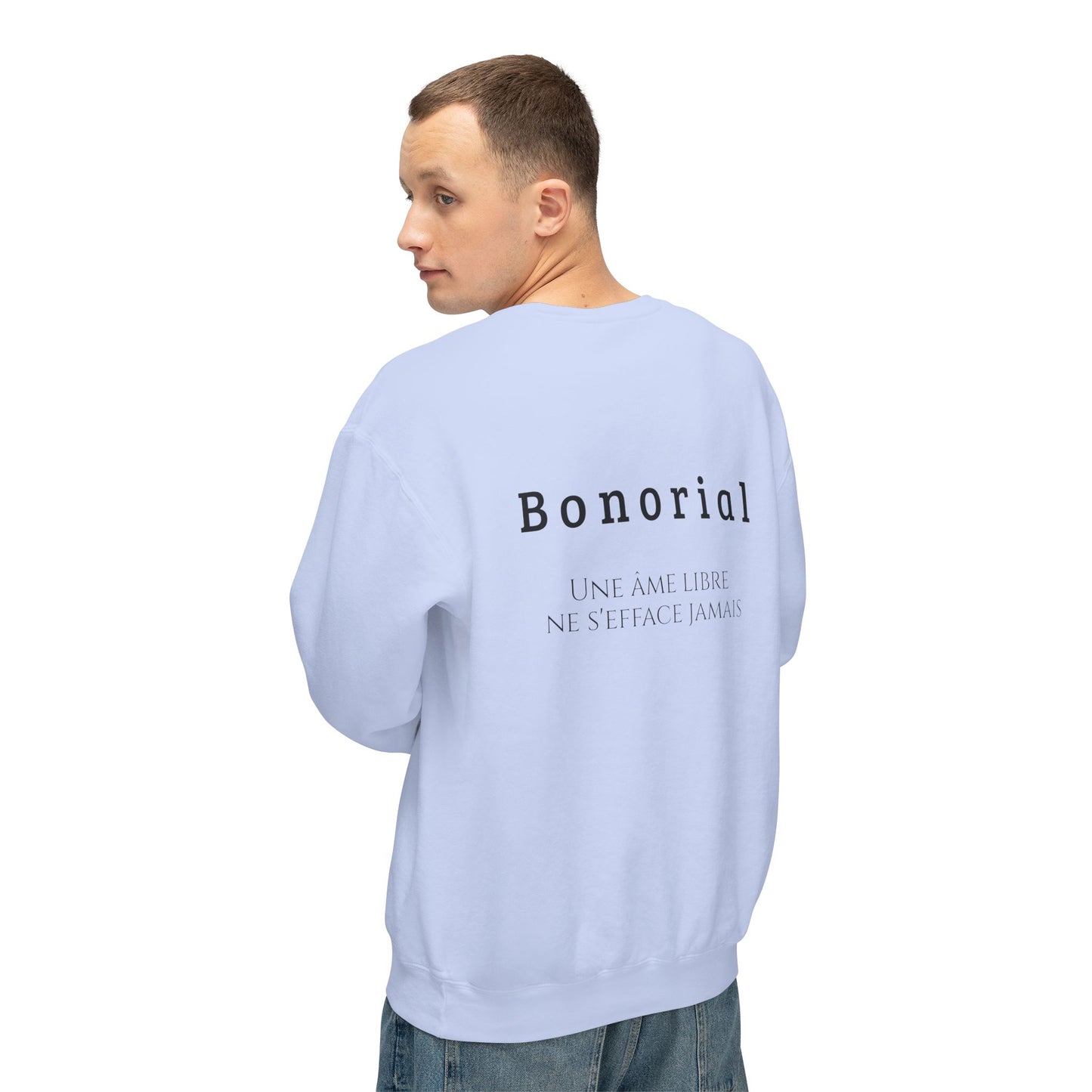 Sweat-shirt à col rond à motif floral abstrait Bonorial