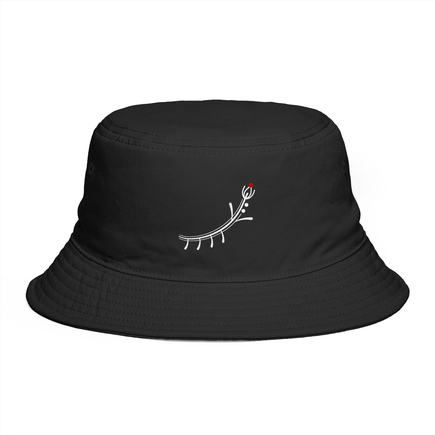 Minimalist Deer Antler Embroidered Bucket Hat — Rustic Brown Outdoor Sun Hat