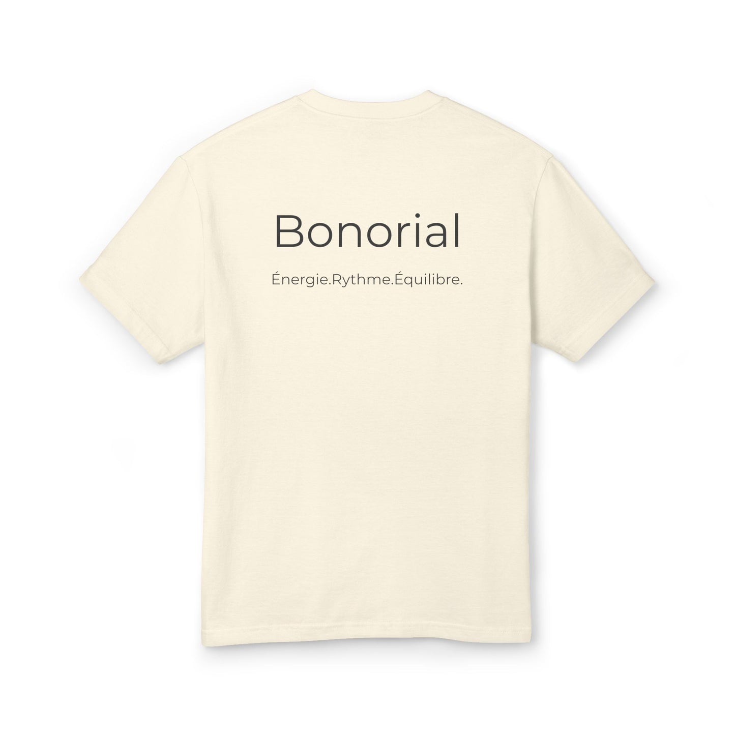 T-shirt en coton à logo Bonorial minimaliste — Soleil, rythme et équilibre