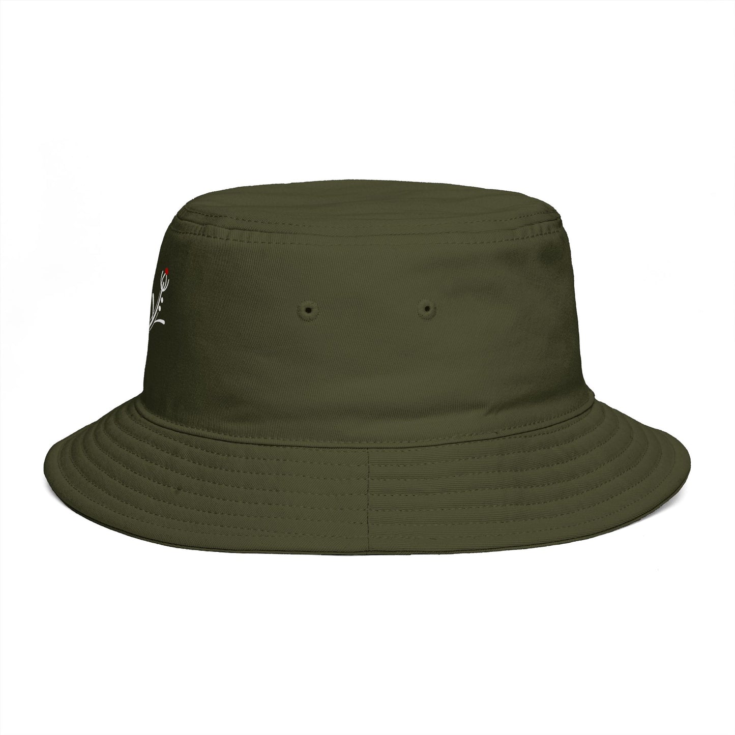Minimalist Deer Antler Embroidered Bucket Hat — Rustic Brown Outdoor Sun Hat