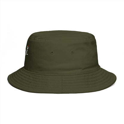 Minimalist Deer Antler Embroidered Bucket Hat — Rustic Brown Outdoor Sun Hat