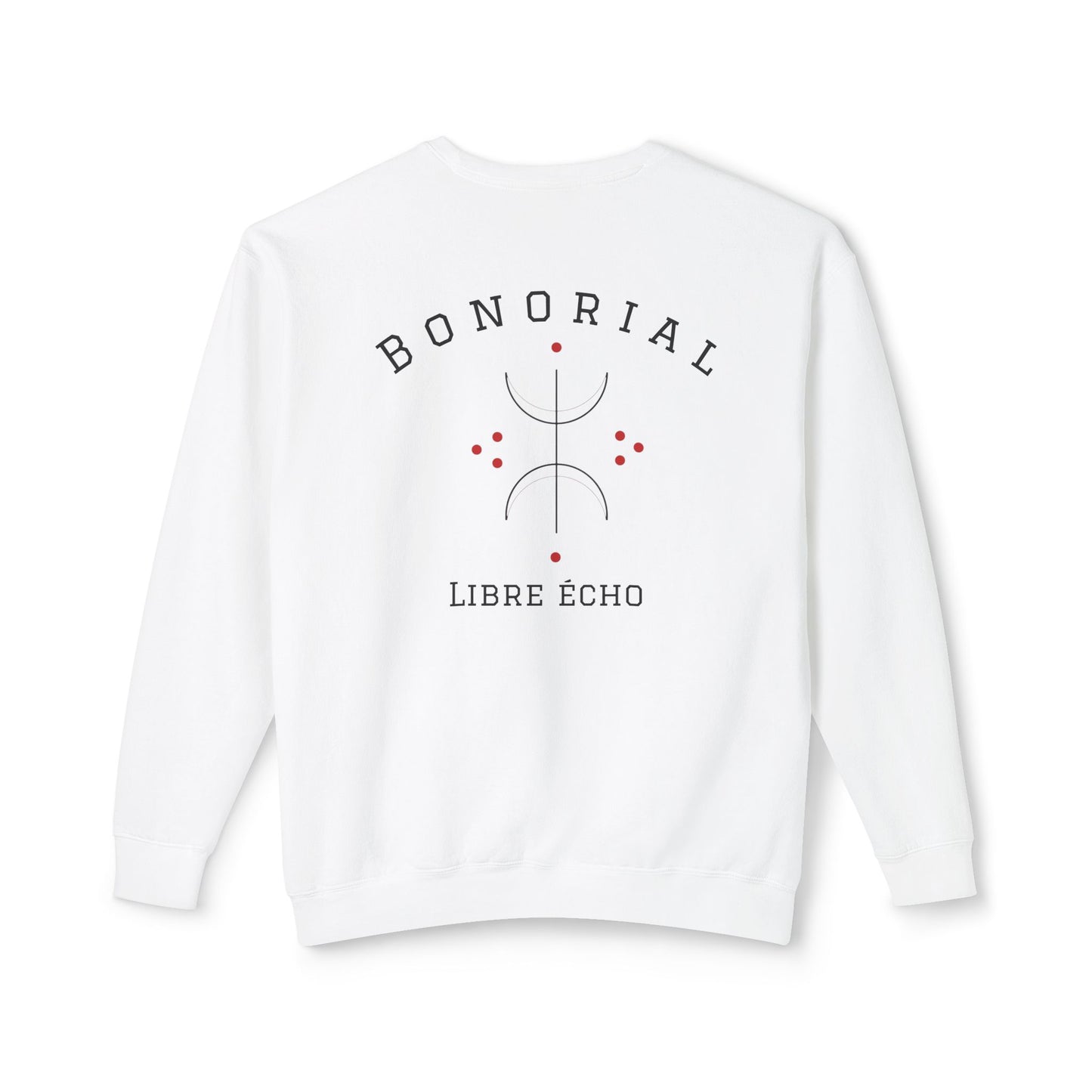 Bonorial Libre Echo Crewneck Sweatshirt — Minimal Geometric Back Graphic
