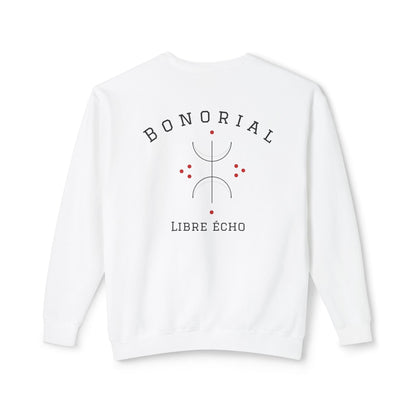 Bonorial Libre Echo Crewneck Sweatshirt — Minimal Geometric Back Graphic