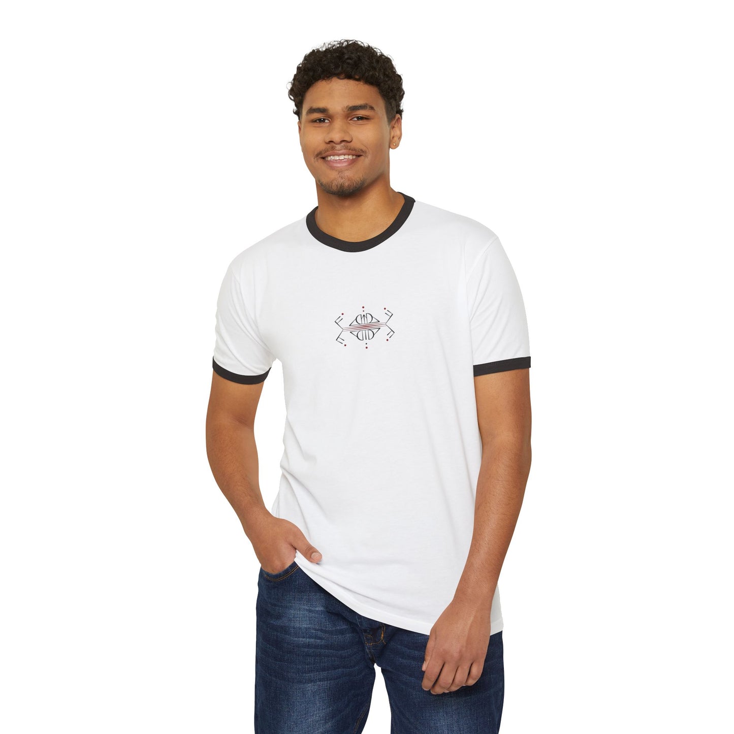 Bonorial Geometric Logo Ringer T-Shirt