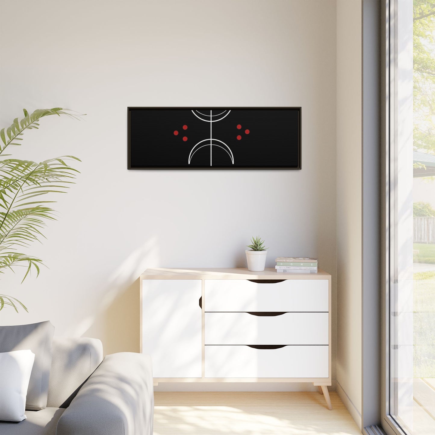 Minimalist Crescent Moon Wall Art — Matte Framed Canvas