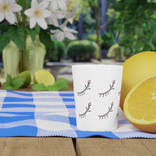 Floral Eyelash Shot Glass — Minimal Botanical Pattern