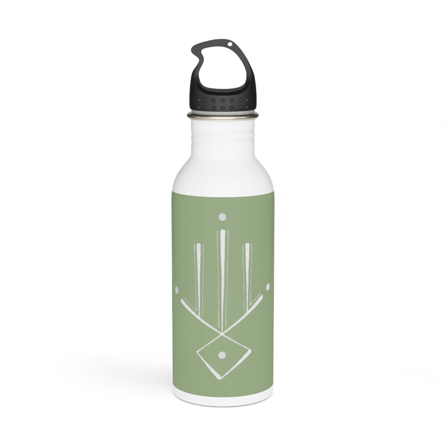 Green Minimalist Geometric Stainless Steel Water Bottle