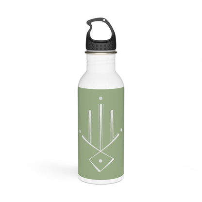 Green Minimalist Geometric Stainless Steel Water Bottle