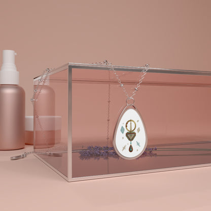 Collier pendentif ovale — collier médaillon goutte géométrique bohème