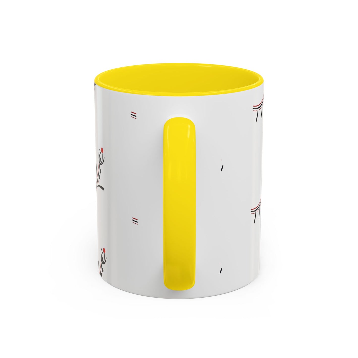 Floral Eyelash Accent Coffee Mug – Minimal Pink & Black Pattern (11/15 oz)