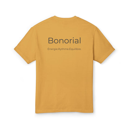 T-shirt en coton à logo Bonorial minimaliste — Soleil, rythme et équilibre