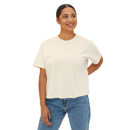 Bonorial Boho t-shirt graphique coupe boxy — haut court décontracté pour femme