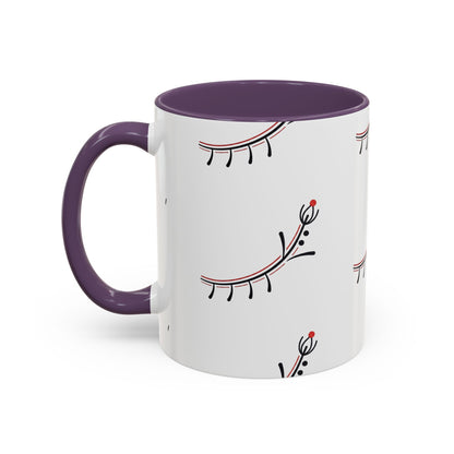 Floral Eyelash Accent Coffee Mug – Minimal Pink & Black Pattern (11/15 oz)