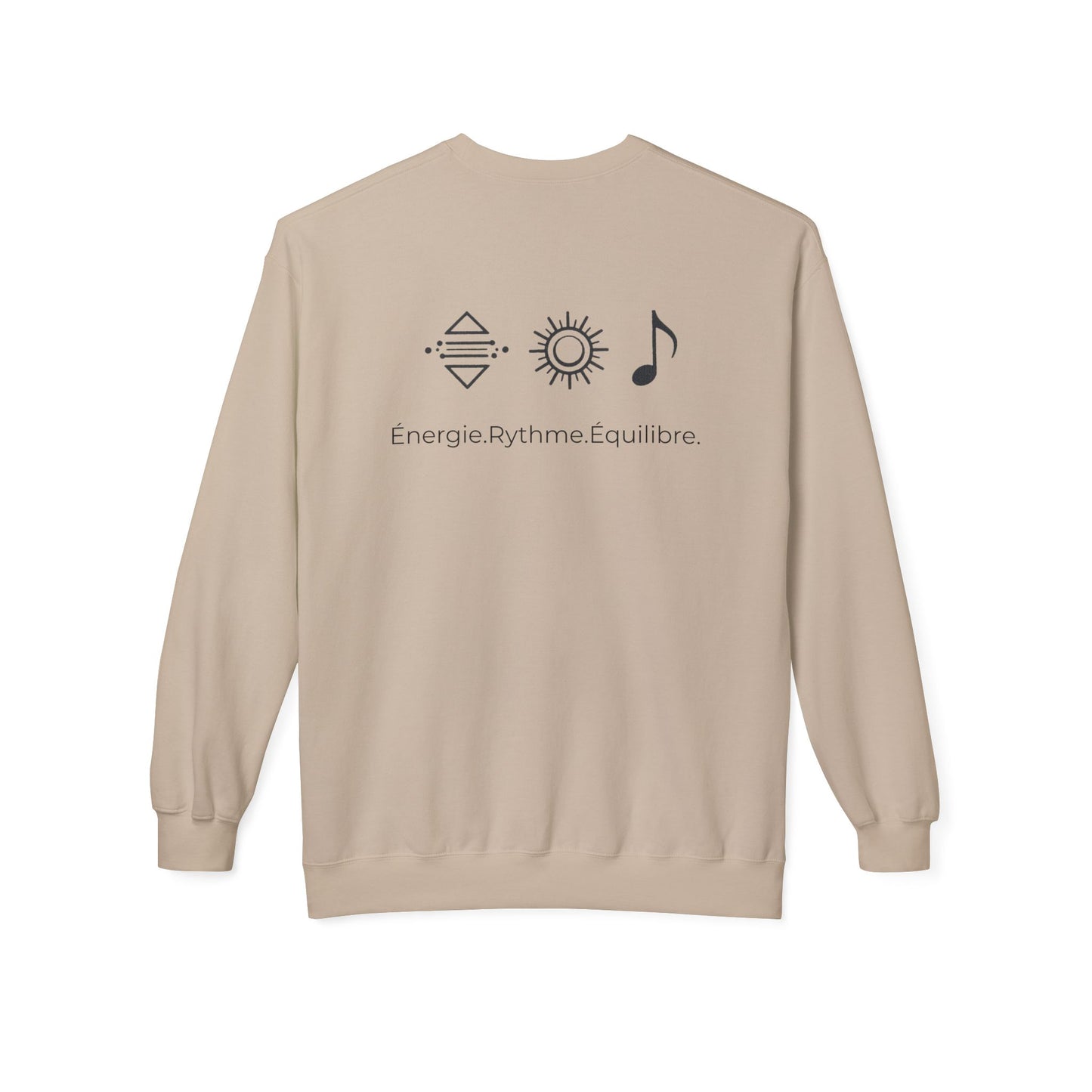 Sweat-shirt col rond Sunrise Balance — « Énergie Rythme Équilibre »