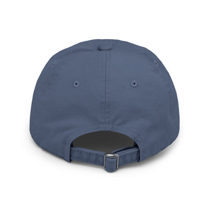 Distressed Black Cap with Minimal White Branch & Red Bud Embroidery
