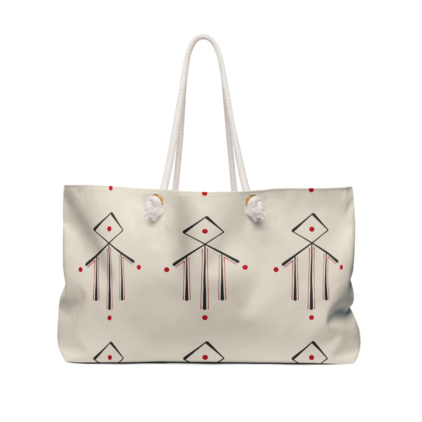 Geometric Desert Diamond Weekender Bag — Minimalist Neutral Travel Tote