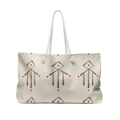 Geometric Desert Diamond Weekender Bag — Minimalist Neutral Travel Tote