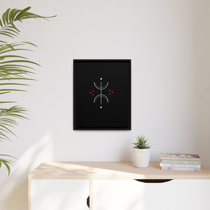 Minimalist Crescent Moon Wall Art — Matte Framed Canvas