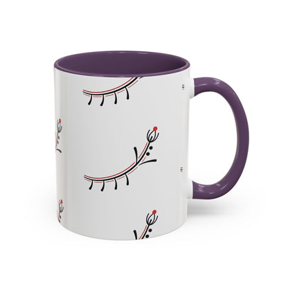 Floral Eyelash Accent Coffee Mug – Minimal Pink & Black Pattern (11/15 oz)