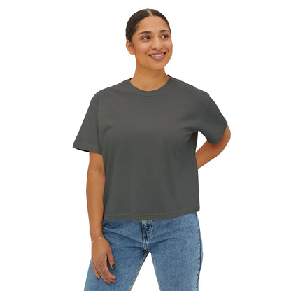 Bonorial Boho t-shirt graphique coupe boxy — haut court décontracté pour femme