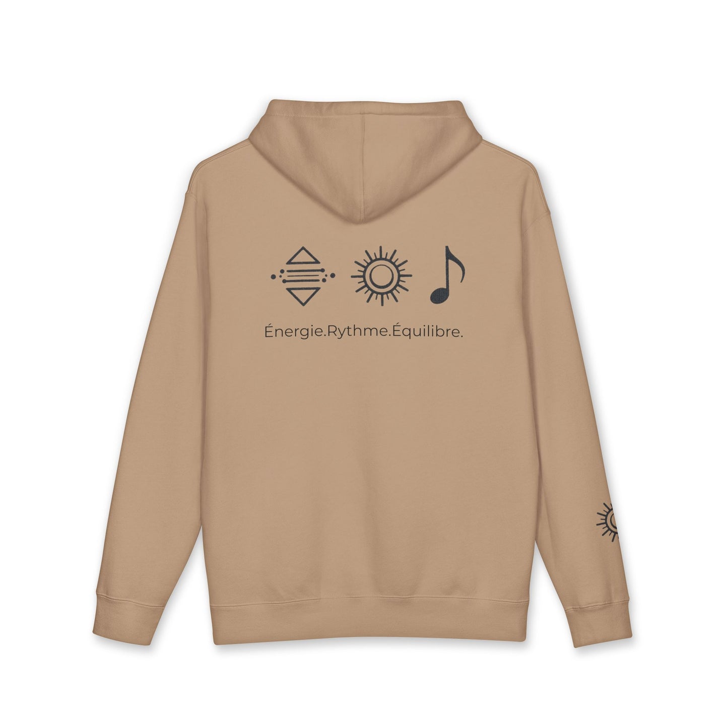 Hoodie — Hoodie avec symbole Bonorial et imprimé au dos « Énergie Rythme Équilibre »