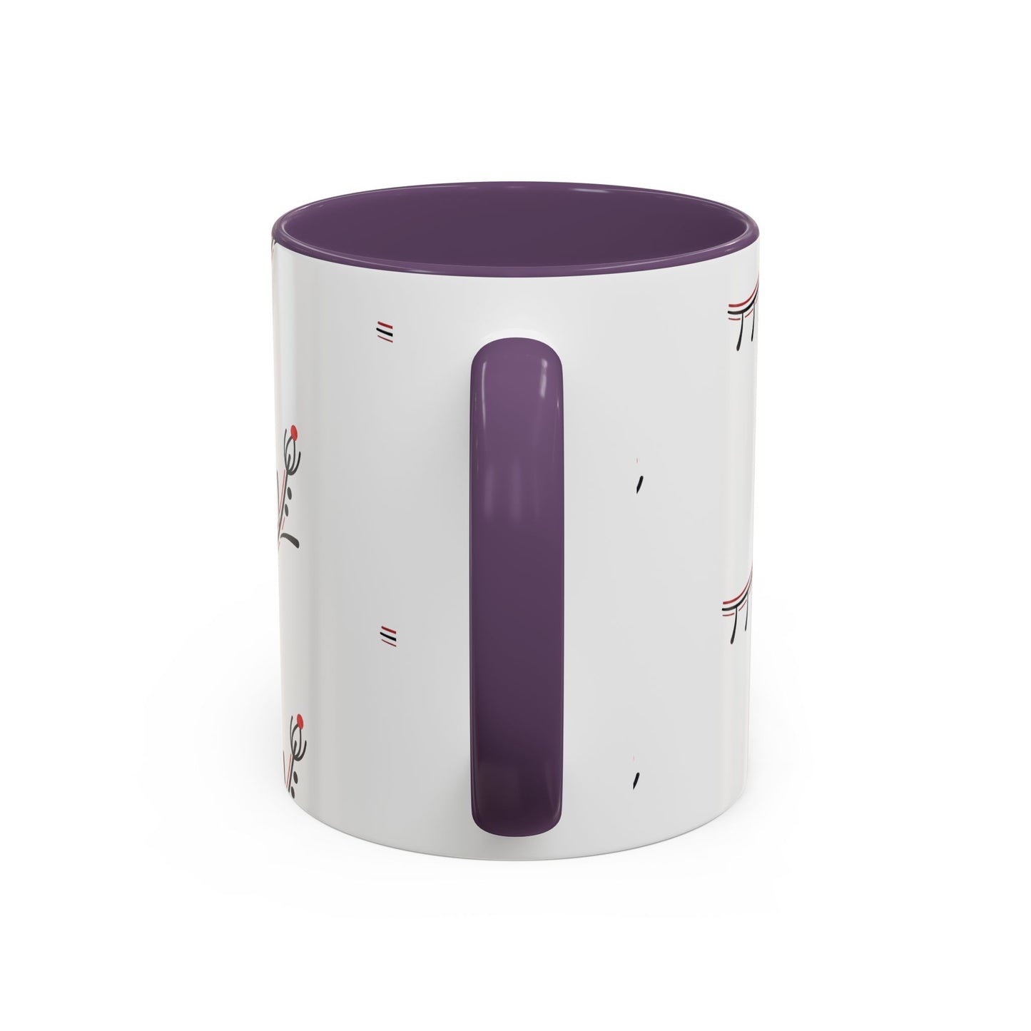 Floral Eyelash Accent Coffee Mug – Minimal Pink & Black Pattern (11/15 oz)