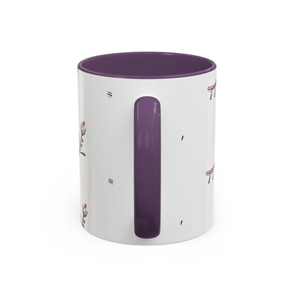 Floral Eyelash Accent Coffee Mug – Minimal Pink & Black Pattern (11/15 oz)
