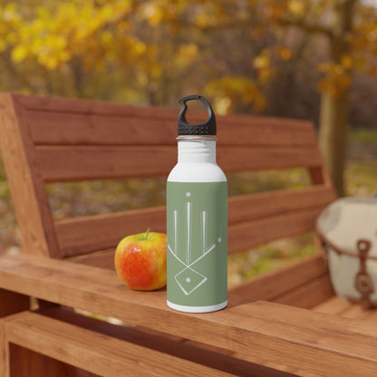 Green Minimalist Geometric Stainless Steel Water Bottle