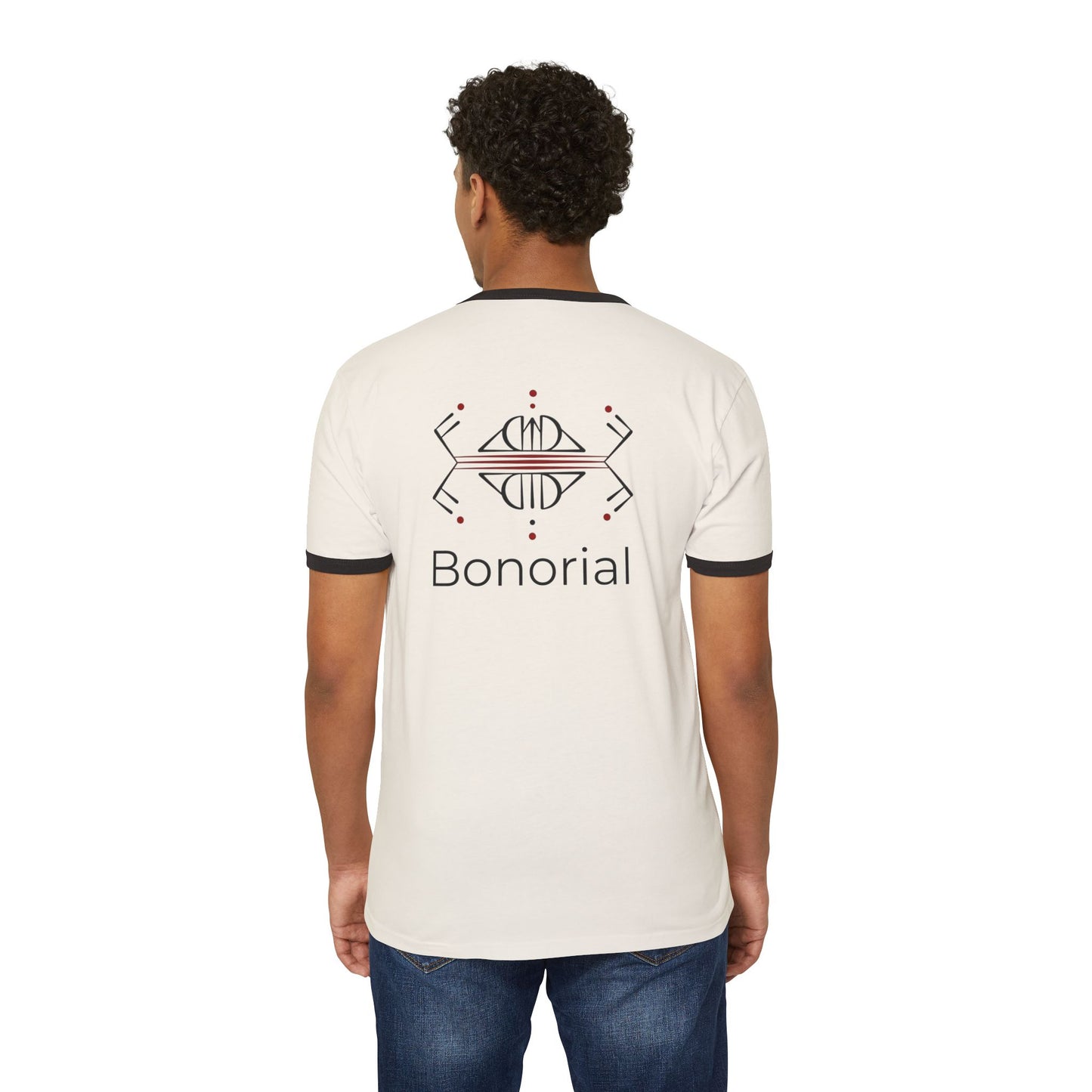 Bonorial Geometric Logo Ringer T-Shirt