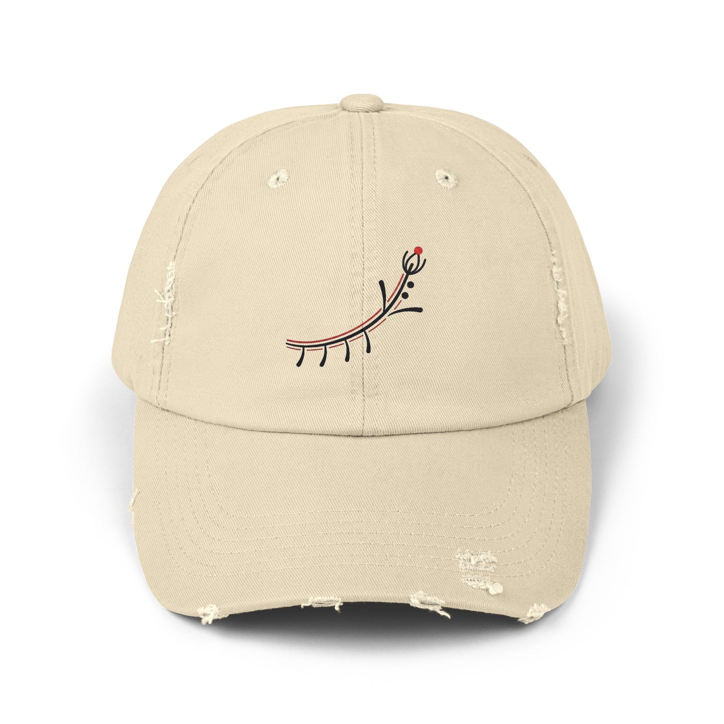 Distressed Reindeer Embroidered Cap — Minimal Holiday Dad Hat