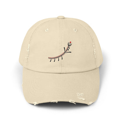 Distressed Reindeer Embroidered Cap — Minimal Holiday Dad Hat