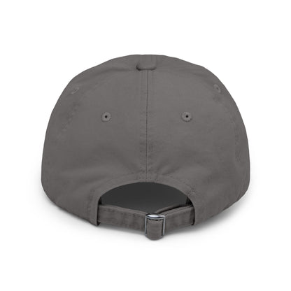 Distressed Black Cap with Minimal White Branch & Red Bud Embroidery