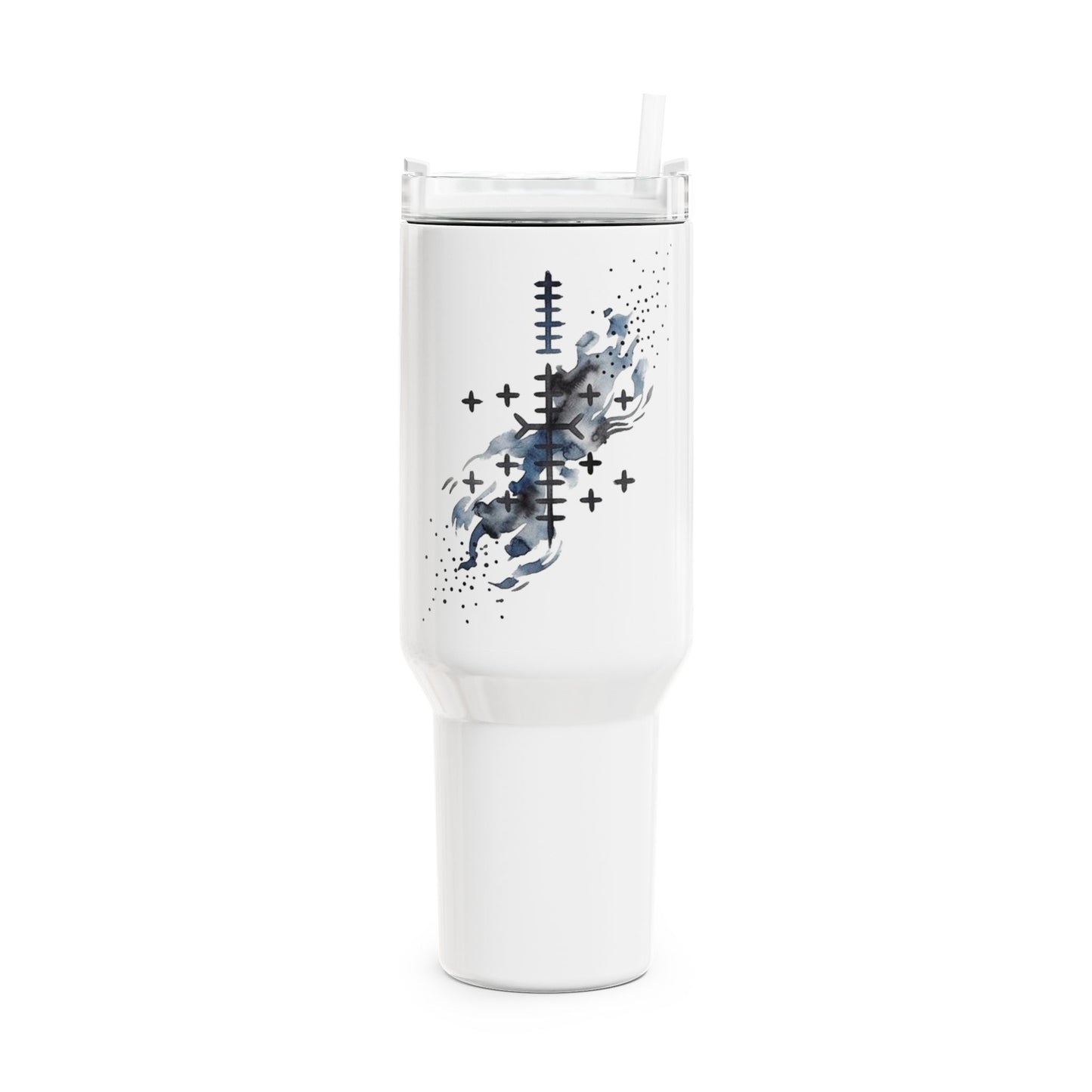 Gobelet de voyage 40 oz « Horse Splash » — Tasse de voyage abstraite avec cheval au galop