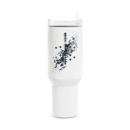 Gobelet de voyage 40 oz « Horse Splash » — Tasse de voyage abstraite avec cheval au galop