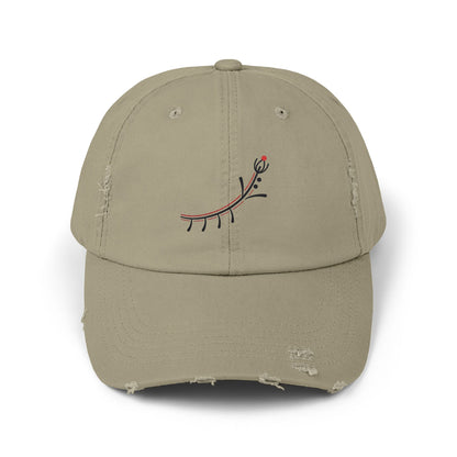 Distressed Reindeer Embroidered Cap — Minimal Holiday Dad Hat